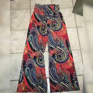 Vision brand paisley red blouse pants